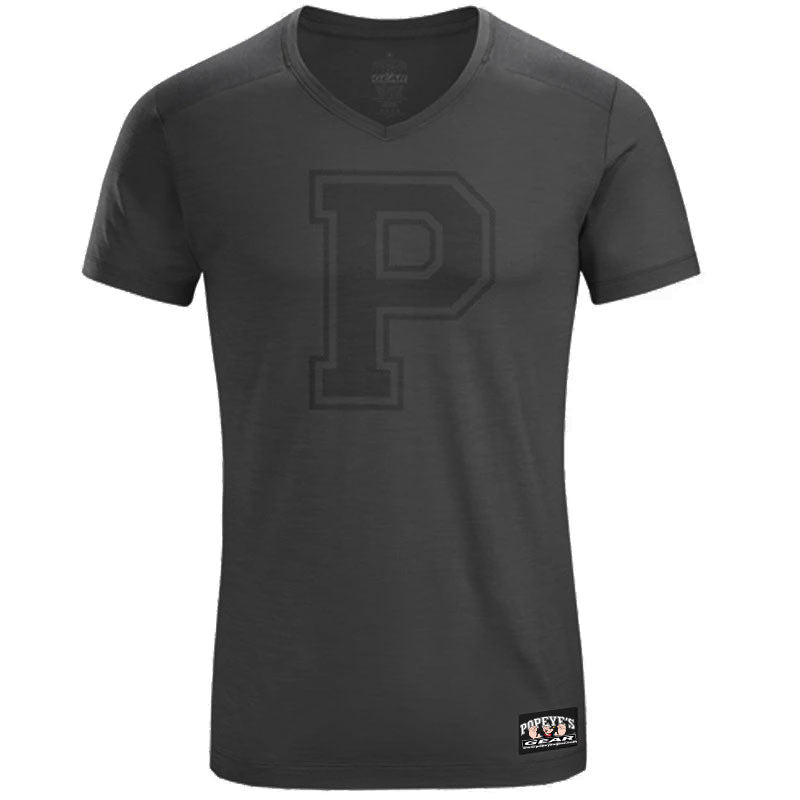 Popeye's GEAR T-Shirt, Performance "Athletic P" - Black